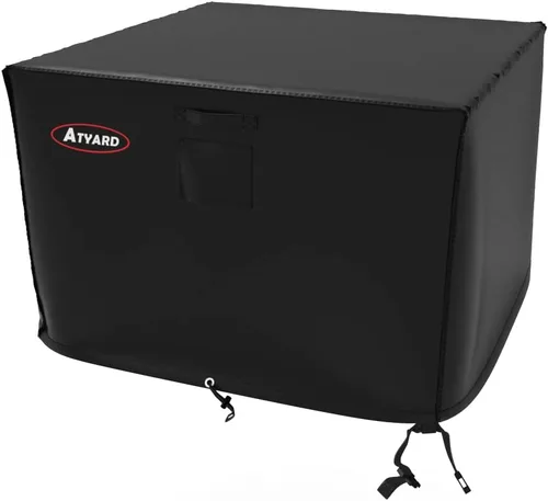 Miniatura 2 de Atyard Cubierta cuadrada para fogata de gas, 36 pulgadas de largo x 36 pulgadas de ancho x 24 pulgadas de alto, impermeable, resistente al viento