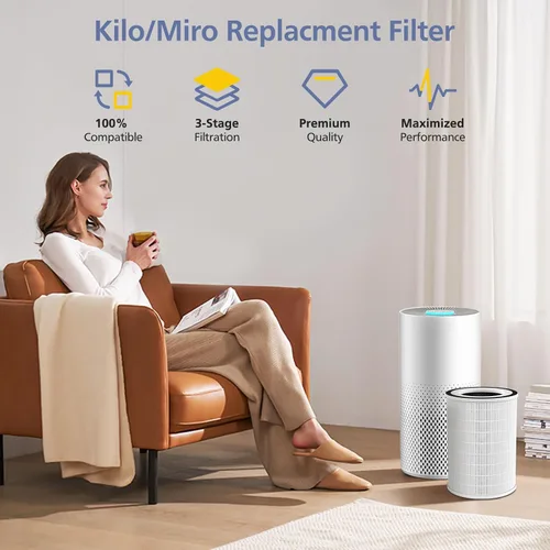 Miniatura 5 de Filtro KILO compatible con Afloia KILO, KILOPLUS, KILOPRO, MIRO, MIRO PRO y MORENTO MR-Kilo, purificador de aire Kalo, sistema de filtración de 3