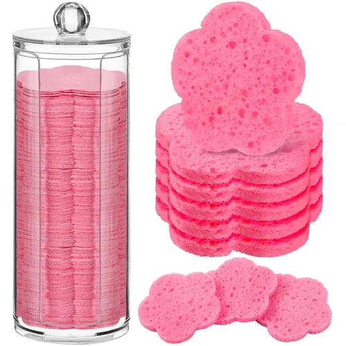 Miniatura 23 de Sieral 120 esponjas faciales comprimidas para mujeres con contenedor, almohadillas desechables para lavar la cara, exfoliante, esteticista, Lemon