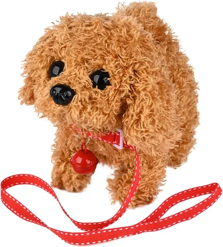 Miniatura 11 de WorWoder Cachorro de peluche de Alaska, perro electrónico interactivo para mascotas, caminar, ladrar, mover la cola, estirar, animal de compañía