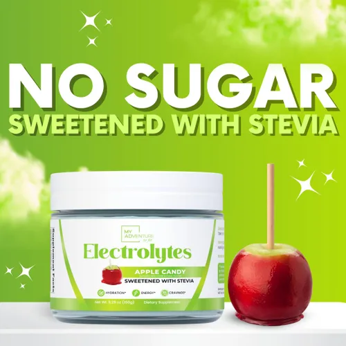 Miniatura 6 de Zero Sugar - Polvo de electrolitos de caramelo de manzana, hidratación refrescante, energía sin cafeína con todos los ingredientes naturales