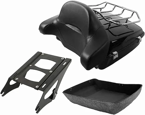 Miniatura 7 de TCT-MOTORPARTS Maletero y respaldo negro mate cortado para Harley Touring Electra Street CVO Road King Glide 2014-2025