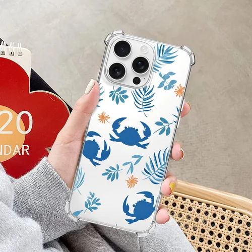 Miniatura 2 de Funda transparente con estampado de cangrejo azul para iPhone 7 Plus/8 Plus, TPU suave y flexible, de cuerpo completo, a prueba de golpes, para Rana