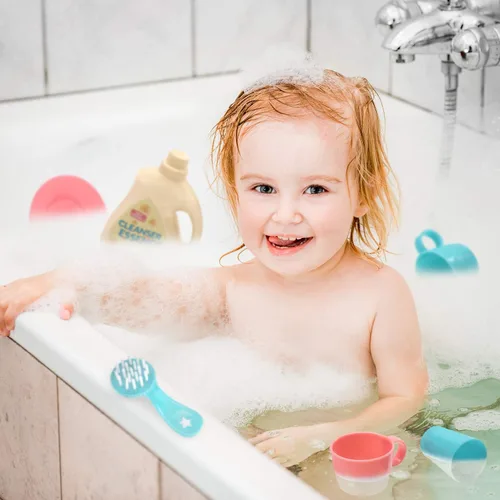 Miniatura 9 de CUTE STONE - Juguetes de fregadero de cocina con cambio de color, lavavajillas eléctrico para niños con agua corriente, grifo real actualizado