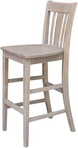 Miniatura 7 de Taburete de comedor de madera maciza San Remo - Altura del asiento de 24 pulgadas, sin terminar