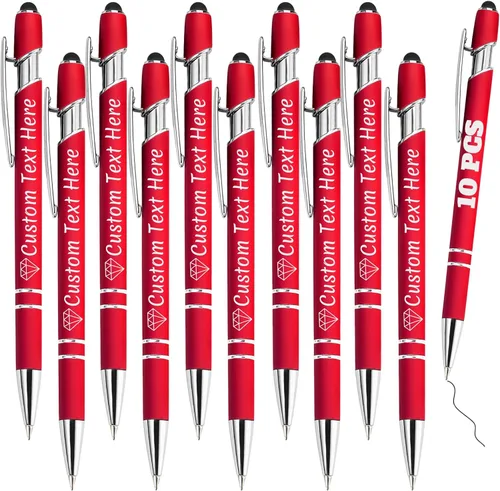 Miniatura 109 de Bolígrafos personalizados con grabado de nombre personalizado, bolígrafos de punta de lápiz con punta de lápiz personalizada, bolígrafos de Azul