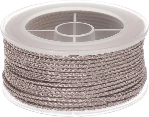Miniatura 60 de HARFINGTON Cordón de hilo de nailon para cuentas de 0.063 in, cuerda de nailon trenzado extrafuerte para manualidades, pulseras, joyería, Negro