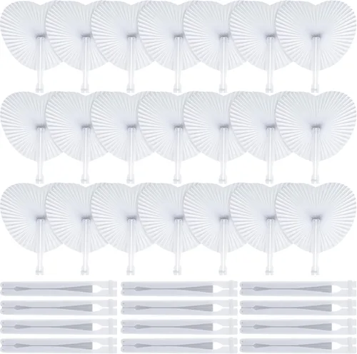 Blulu Paquete de 60 abanicos de mano plegables de papel decorativo para boda, ventilador plegable de mano, decoración china y japonesa, a granel
