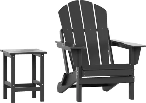 Miniatura 19 de WO Home Furniture - Juego de 3 sillas plegables para exteriores, mesa auxiliar, resistente a la intemperie y a los rayos UV, para césped, jardín