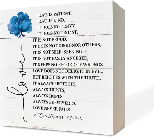 Miniatura 6 de Señales de madera cristianas, versículo de la Biblia Jeremías 29:11 - Porque sé los planes que tengo para ti, señal de caja decorativa para mesa