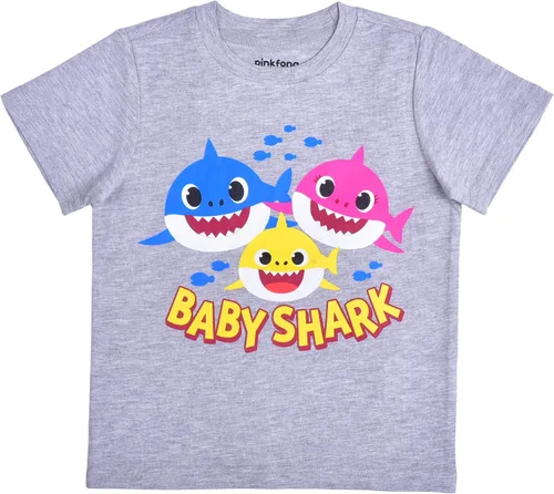 Miniatura 2 de Nickelodeon Baby Shark Boys - Conjunto de camiseta y pantalón deportivo para niños pequeños, color azulgris