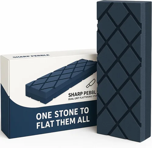 Sharp Pebble Piedra de Aplanar Grande - Piedras de Afilado de Doble Grano Grueso/Fino Aplanadora - Ranuras de Diamante Piedra de Afila Fija -