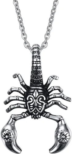 jonline24h The Scorpion King - Collar con dije de motociclista tribal de acero inoxidable para hombre, cadena de 18 a 26 pulgadas