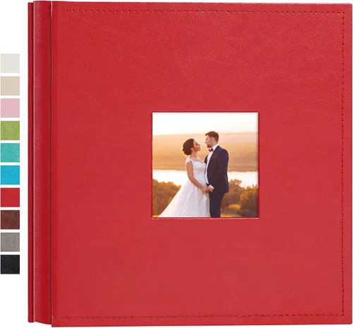 Miniatura 33 de potricher Álbum de fotos pequeño de 4 x 6 pulgadas, 200 fotos, cubierta de cuero, libro de fotos con 200 bolsillos horizontales para familia, boda