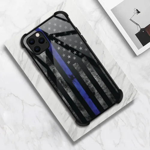 Miniatura 5 de DJSOK Funda para iPhone 11, Fundas para iPhone 11 con diseño de bandera de la policía estadounidense para hombres y mujeres, Funda trasera