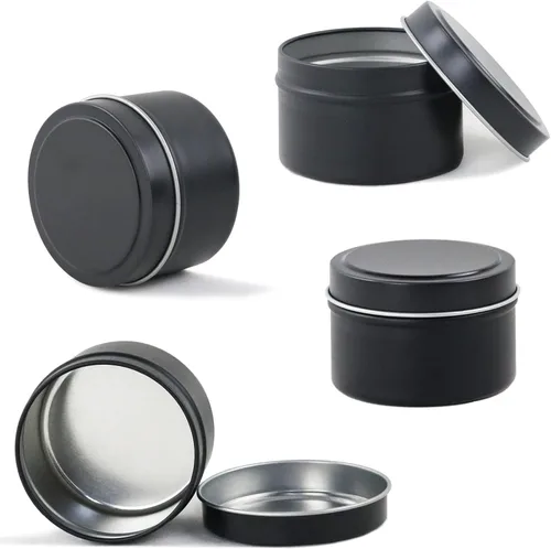 Miniatura 2 de EricX Light Lata de vela de 24 piezas, 4 oz, para hacer velas, negro