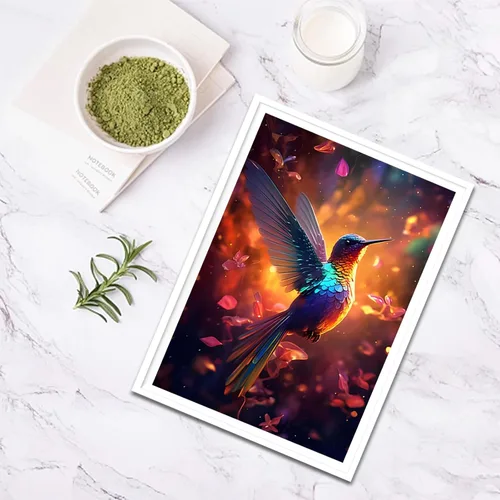 Miniatura 4 de Kits de Pintura de Diamantes de Aves SENQAO para Adultos, Arte de Diamante de Colibrí de Taladro Completo, Kits de Puntos de Diamante de Paisaje