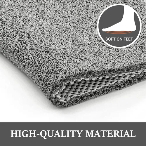 Miniatura 4 de LuxStep - Tapete de ducha, de 24 x 36 pulgadas, tapete de baño antideslizante con drenaje, tapete de baño de cloruro de polivinilo, de secado Gris