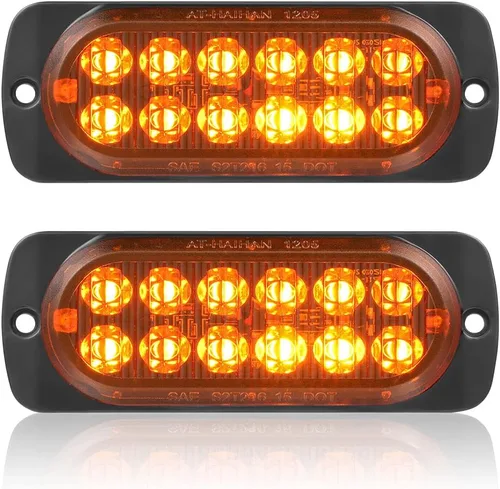 Miniatura 15 de Paquete de 2 luces traseras LED rojas de carcasa de aluminio, para remolque, freno y giro, cumple con DOT, impermeable, montaje en superficie, Rojo