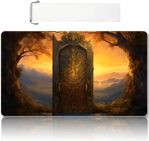 Miniatura 17 de Tapete de juego MTG cosido de alta calidad con zonas y parte trasera de goma antideslizante, tapete de juego TCG para MTG y otros juegos de cartas