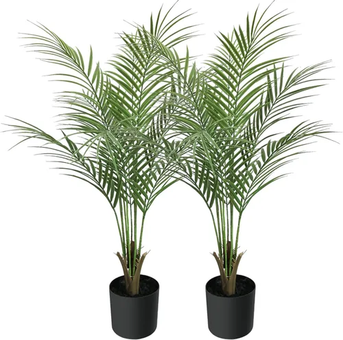 Miniatura 16 de Palmera artificial de 2.7 pies con 12 troncos, perfecta palmera tropical sintética de 32 pulgadas en maceta para interiores y exteriores, casa