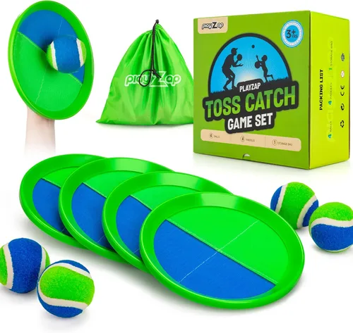 PlayZap Juego de pelotas para lanzar y atrapar Ultra resistente ABS - Juegos familiares, regalos para calcetines navideños para niños pequeños,