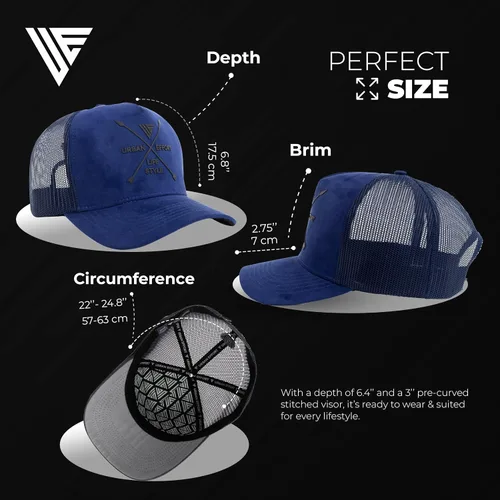 Miniatura 159 de Urban Effort Gorra trasera de malla, para hombres y mujeres, gorra de béisbol de 5 paneles, gran cierre a presión para caza y senderismo