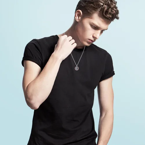 Miniatura 617 de Collar con colgante de plata de ley 925 con medalla de San Patrón, joyería religiosa para hombres y mujeres, con cadena de acero inoxidable 316L