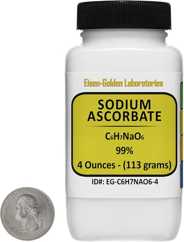 Miniatura 9 de Ascorbato de sodio [C6H7NaO6] 99% USP polvo de grado alimenticio 8 onzas en una botella