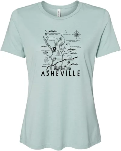 Miniatura 30 de Cute Women's Screen Printed Crew Neck Tee, Shirts With Sayings, Dusty Blue or Olive