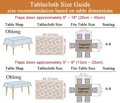 Miniatura 3 de Mantel rectangular con estampado floral de 60 x 84 pulgadas, resistente a las manchas e impermeable, mantel de vino para cocina, comedor, decoración