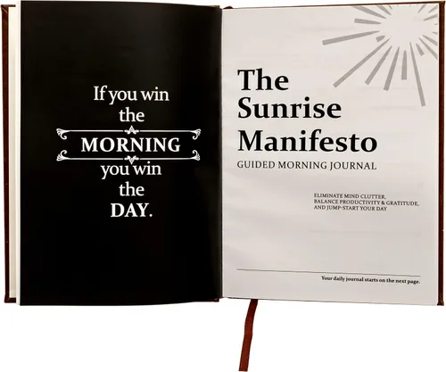 Miniatura 6 de The Sunrise Manifesto Diario personal guiado - Diario de gratitud de 16 semanas y planificador de productividad minimalista: El ÚNICO diario guiado
