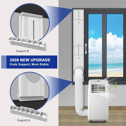 Miniatura 4 de Kit de ventilación de puerta de aire acondicionado portátil, kit de sellado de ventilación de ventana de CA adecuado para manguera de escape de CA
