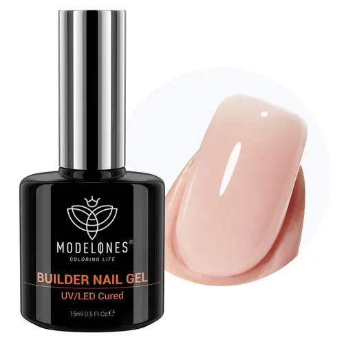 Miniatura 8 de modelones Gel base de goma de fibra para uñas, 0.5 fl oz (0.5 fl oz), base de goma de vidrio transparente, esmalte de gel, fortalecedor de uñas