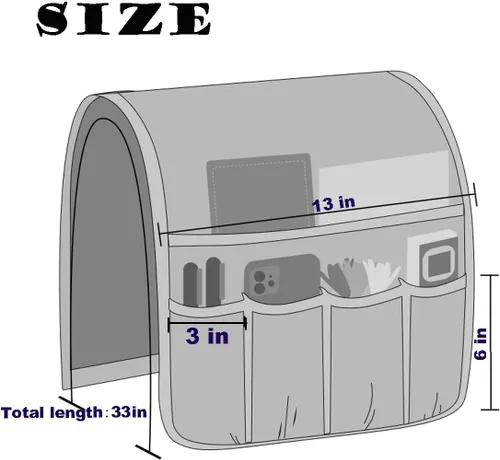 Miniatura 5 de Teniux - Organizador de apoyabrazos antideslizante con soporte para control remoto y 5 bolsillos para sofá, silla, sillón, silla de brazo. Para