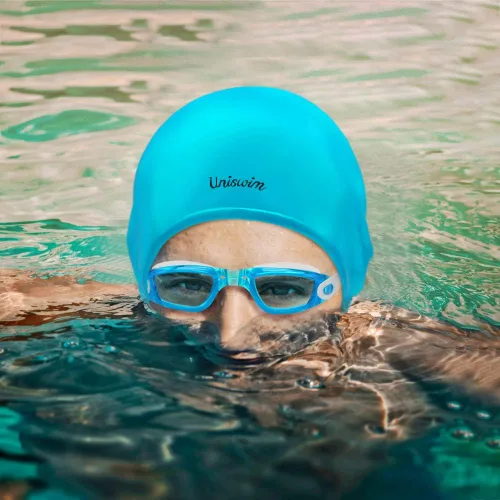 Miniatura 7 de Gafas de natación Juego de gorras de natación gafas de natación de silicona para adultos con gafas antivaho para nadar
