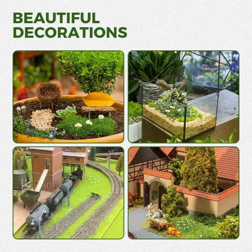Miniatura 6 de Yetaha 40 unidades de racimos de flores, grupos de vegetación, mechones de hierba, modelo estático premium hecho a mano, arbustos en miniatura