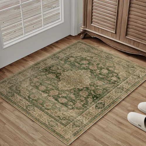 Miniatura 113 de HUGEAR 8x10 Alfombras lavables a máquina color marrón para pasillo, alfombra grande de área interior, alfombra de acento floral, alfombra de pelo