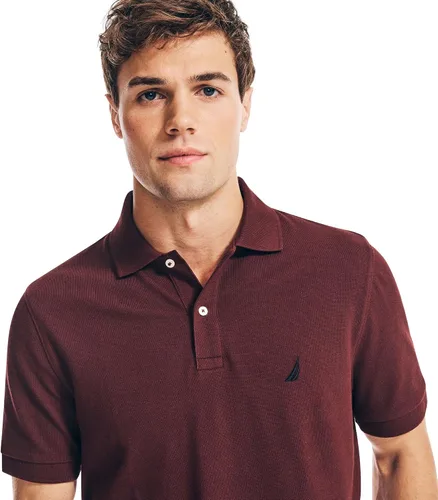 Miniatura 126 de Nautica playera polo clásica de mangas cortas, color sólido, para hombre