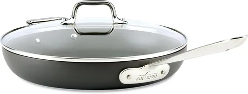 Miniatura 2 de All-Clad Sartén antiadherente de aluminio de 12 pulgadas, sartén antiadherente de aluminio gris medio de 10 pulgadas, color negro