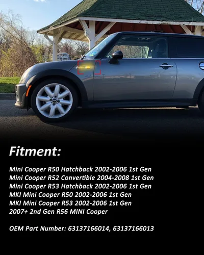 Miniatura 3 de Ensamble de luz de marcador lateral Bestview compatible para MINI Cooper R50 R52 R53 2002-2006, luces de señal de giro intermitentes secuenciales