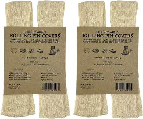 Miniatura 8 de Regency Wraps Cubierta de rodillo para enrollar masa antiadherente, 100% algodón absorbe el exceso de harina para que los pasteles salgan ligeros