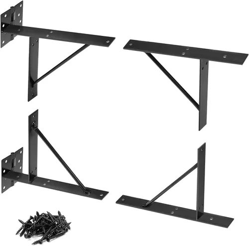 Miniatura 9 de Mofeez Kit de soporte de esquina para puerta, sin hundimiento, para puertas de cobertizo, puertas de entrada, puertas de corral, ventanas de madera