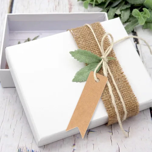 Miniatura 4 de G2PLUS 100 mini etiquetas de regalo de papel kraft con cuerda, etiquetas de regalo de papel en blanco de 2.8 x 0.8 pulgadas, etiquetas colgantes