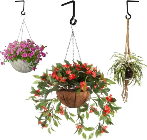 Miniatura 28 de QIEGL Soporte colgante para plantas de 6 pulgadas, gancho de metal para plantas, gancho de pastor decorativo para colgar linternas, comedero