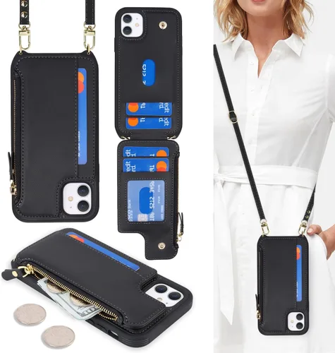 Miniatura 10 de Cavor para iPhone 11 Funda con tarjetero, para iPhone 11 Funda tipo cartera para mujeres y hombres, Funda para teléfono tipo cartera con soporte