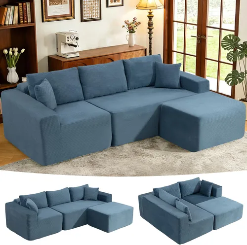 Miniatura 17 de Sofá modular Cloud 2026 de 108 pulgadas, sofá modular con asiento profundo, sofá modular con diván en forma de L, sofás modernos para sala de estar