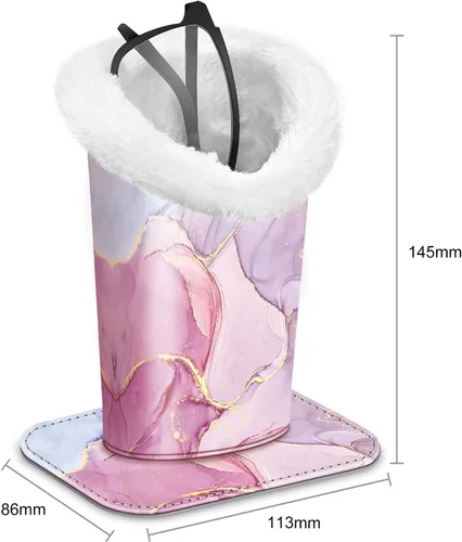 Miniatura 117 de Fintie Soporte para anteojos forrado de felpa con base magnética, estuche de cuero vegano prémium para lentes
