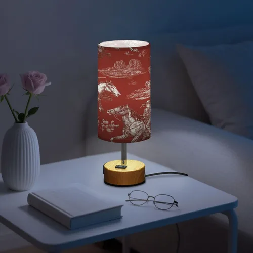 Miniatura 6 de Lámparas táctiles de noche retro occidentales regulables con puertos de carga para sala de estar, dormitorio, mesita de noche, escritorio