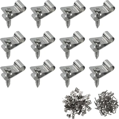 Miniatura 19 de Antrader Clips de cable tipo R, abrazaderas de cable de 0.12 pulgadas con tornillos, acero inoxidable 304, 100